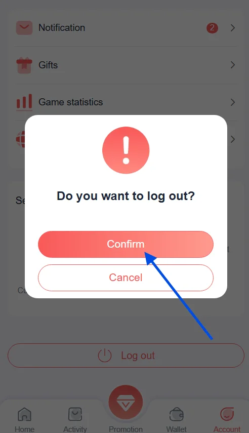 click confirm